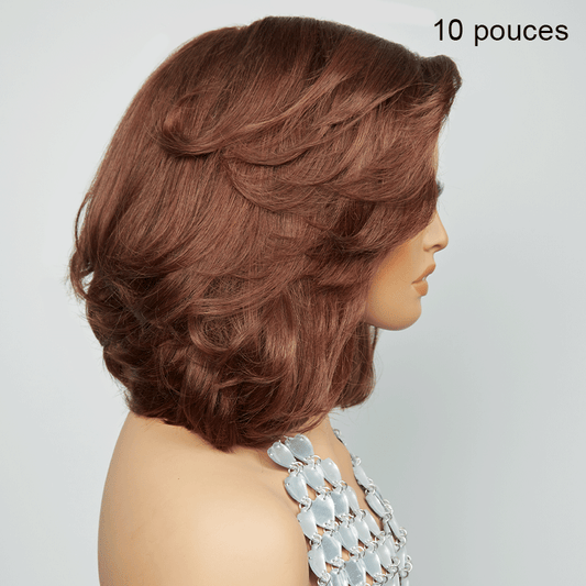 9x6 Glueless Couche C Partie Marron Coupe Courte Bob Perruque Sans Colle