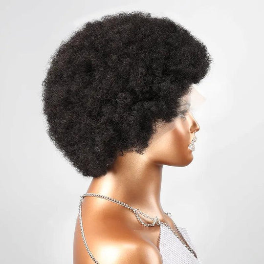 13x4 Afro Kinky Curly Super Rebondissement Bob Perruque Lace Frontale Humain Cheveux - SHINE HAIR