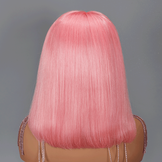 13x4 Bob Perruque Couleur Rose Dentelle Frontal Cheveux Humains - SHINE HAIR