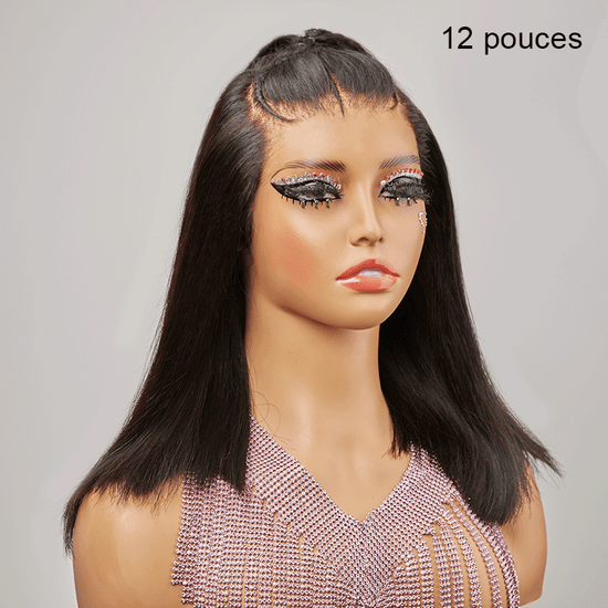 13x4 Glueless Pré-tresse Bob Perruque Sans Colle Dentelle Frontale Lisse - SHINE HAIR