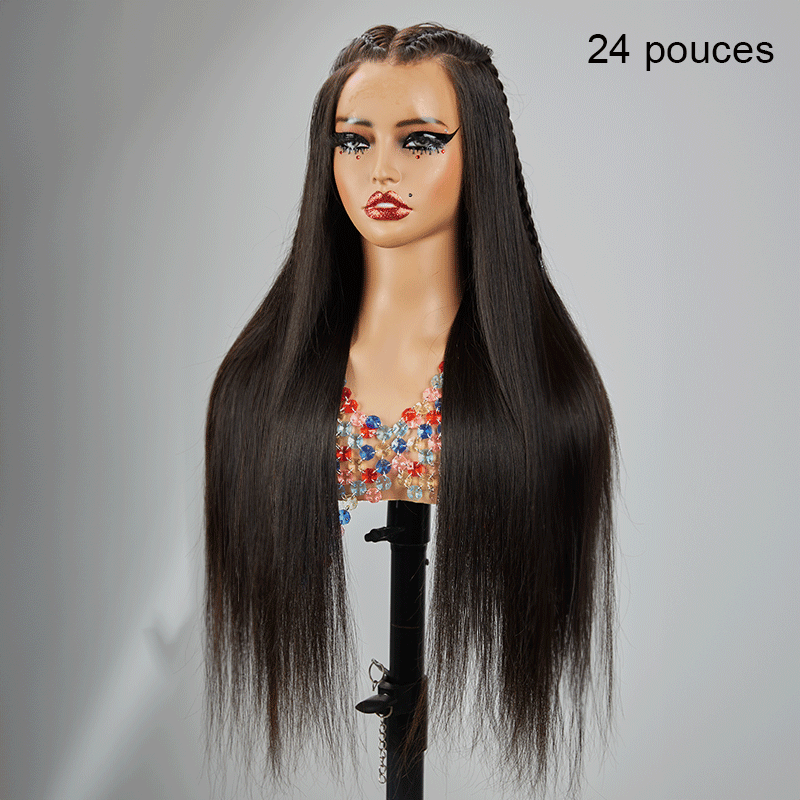 13x4 Glueless Pré-tresse Gain Temps Perruque Sans Colle Dentelle Frontale Lisse - SHINE HAIR