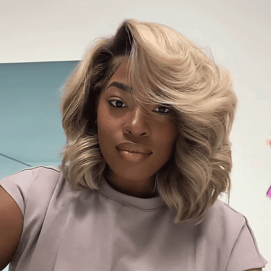 1+1+𝑭𝒓𝒆𝒆💥13x4 Glueless Bob Perruque Ondulé 12"+ Glueless Pixie Perruque Straight Taille Modèle