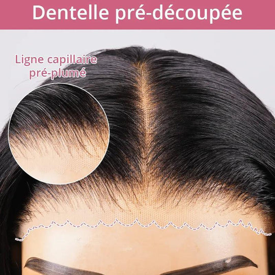 7x5 13x4 Glueless Noir Naturel Perruque Courte Superposée Sans Colle Handcraft Bob Ondulé - SHINE HAIR