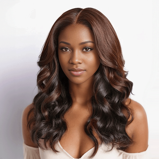 𝐋𝐚𝐬𝐭 𝟐 Glueless Peekaboo Bronze Marron Bob 9x6 Perruque Sans Colle Lâches Body Wave