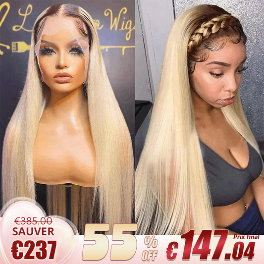 Perruque Couleur Ombre blonde Straight Cheveux Humains