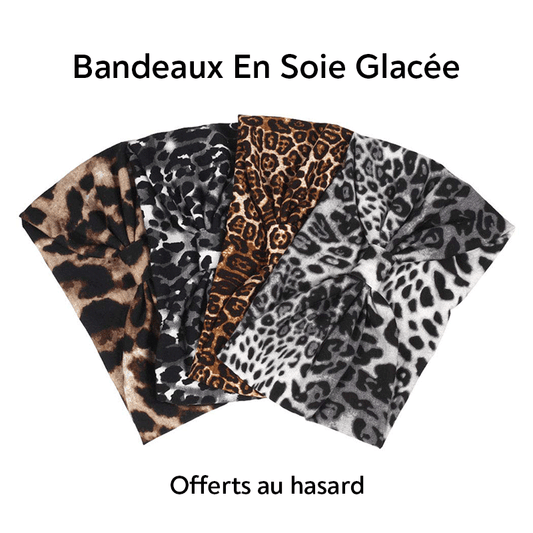 𝐅𝐫𝐞𝐞 Bandeau En Soie Glacée à Imprimé Léopard De Style Boho（Livraison Aléatoire）