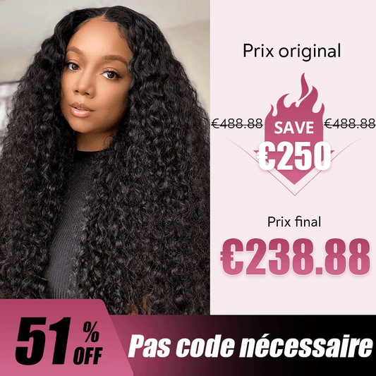 🔥𝟓𝟏% 𝐎𝐅𝐅 13x4 Dentelle Deep Wave Perruque Cheveux Humains Brésilien