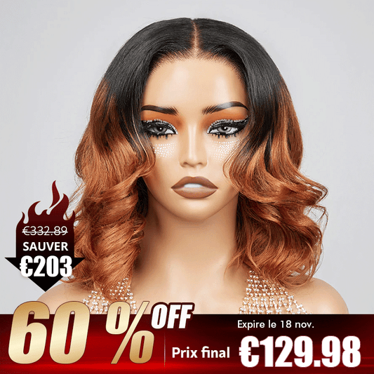 13x4 Glueless Couleur Dégradé Ombre Bob Perruque Sans Colle Body Wave