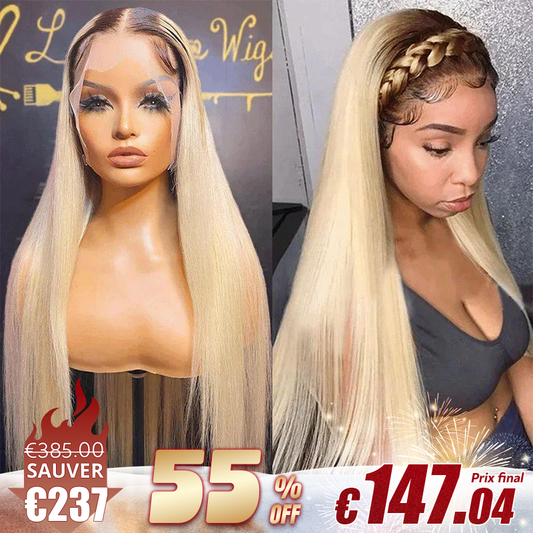 Blonde Ombre Color Straight Human Hair Wig