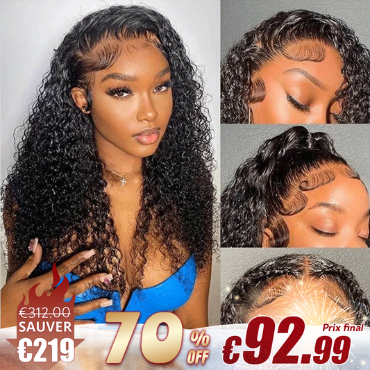 Flash Sale 13x4 Glueless Perruque Sans Colle Cheveux Humains Bouclée(Expédition en 24 heures)