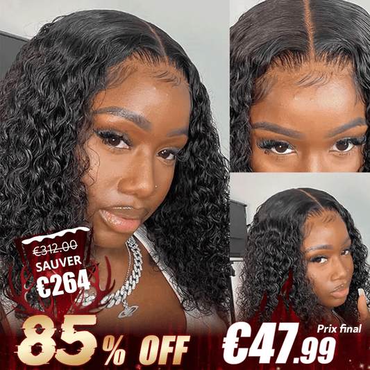 Flash Sale 5x5 T Part Dentelle Mignon Bob Perruque Cheveux Humains Bouclé(Aucun cadeau gratuit n'est offert）