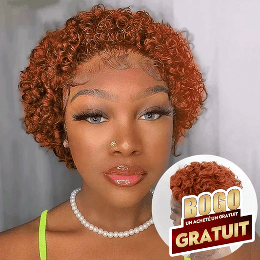 💥𝐔𝐧 𝐀𝐜𝐡𝐞𝐭𝐞́ 𝐔𝐧 𝐆𝐫𝐚𝐭𝐮𝐢𝐭 3 Couleur Rebondissement Perruques Coupe Pixie 13×1 Dentelle Bouclé