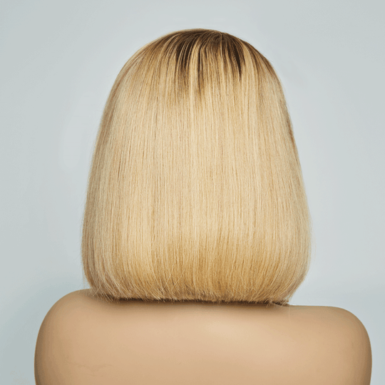 Couleurs Tendances 9x6 Guleless Couleur Blond Ombre Couche Bob Perruque Cheveux Humains Lisse