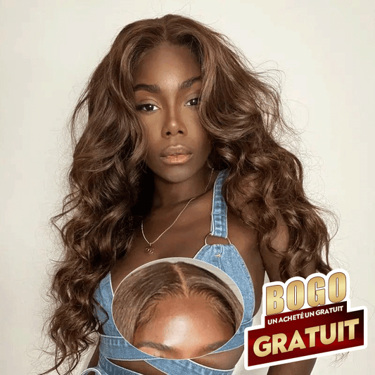 💥𝐔𝐧 𝐀𝐜𝐡𝐞𝐭𝐞́ 𝐔𝐧 𝐆𝐫𝐚𝐭𝐮𝐢𝐭 9x6 Glueless Perruque Sans Colle Couleur Brun Chocolat Body Wave