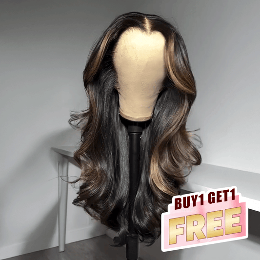 𝑩𝒖𝒚 1 𝑮𝒆𝒕 1 𝑭𝒓𝒆𝒆💥 13x4 Glueless Luxe Couche Coupe Highlight Perruque Sans Colle Ondulé Cheveux Humains Wear Go 250% Densité