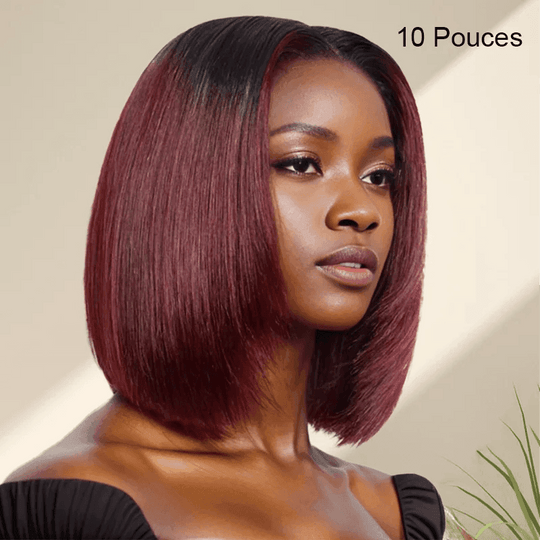 7x5 13x4 Glueless Couche Ombre Highlight Coupe Émoussée Bob Perruque Sans Colle Lisse - SHINE HAIR