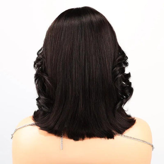 7x5 13x4 Glueless Noir Naturel Perruque Courte Superposée Sans Colle Handcraft Bob Ondulé - SHINE HAIR