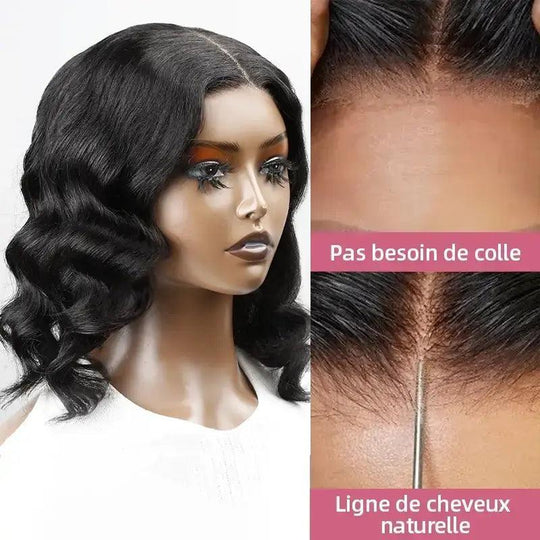 7x5 13x4 Pré-pêches Glueless Bob Perruque Sans Colle Cheveux Humains Body Wave - SHINE HAIR