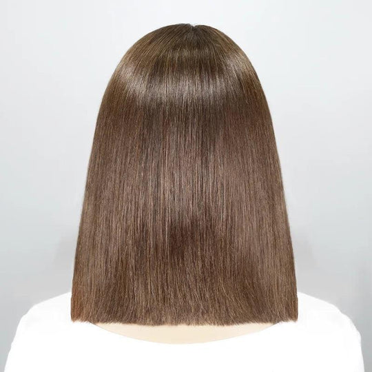 7x5 13x4 Pré-pêches Glueless Brun chocolat Bob Perruque Sans Colle Wear Go Lisse - SHINE HAIR