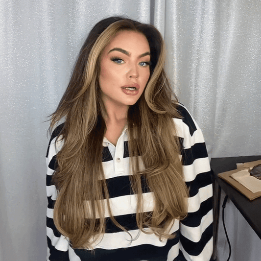 𝐋𝐚𝐬𝐭 𝟑 Glueless Couche Couleur Highlight 13x4 Perruque Sans Colle Ondulé