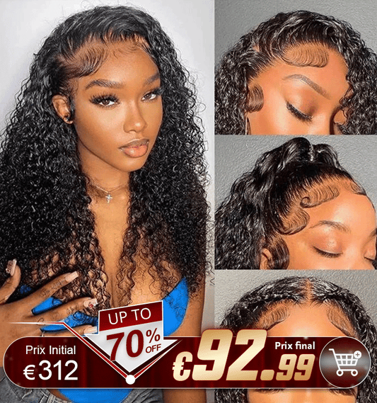 Flash Sale 13x4 Glueless Perruque Sans Colle Cheveux Humains Bouclée(Expédition en 24 heures)