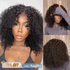 Populaire 9x6 13x4 Glueless Nœuds Pré-blanchis Kinky Curly Perruque Sans Colle 250%Densité