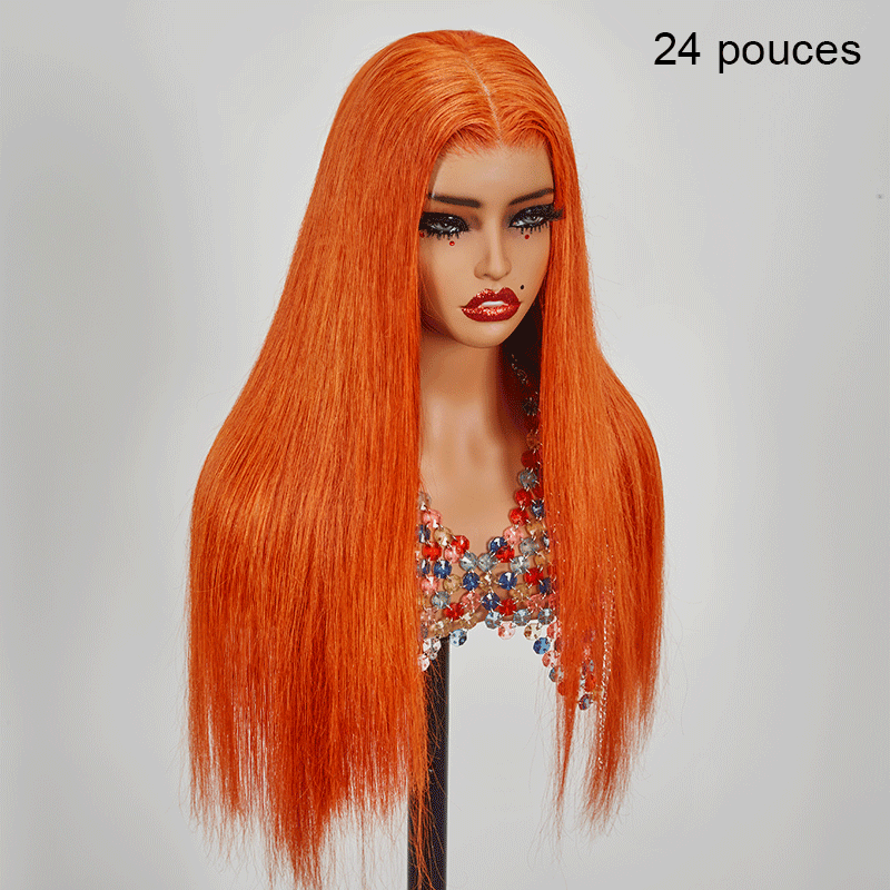 9x6 Glueless Attraction Du Regard Couleur Gingembre Perruque Sans Colle Lisse - SHINE HAIR