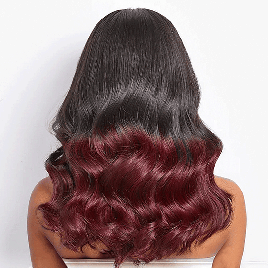 9x6 Glueless Couleur Rouge Foncé Highlight Perruque Sans Colle Loose Wave - SHINE HAIR