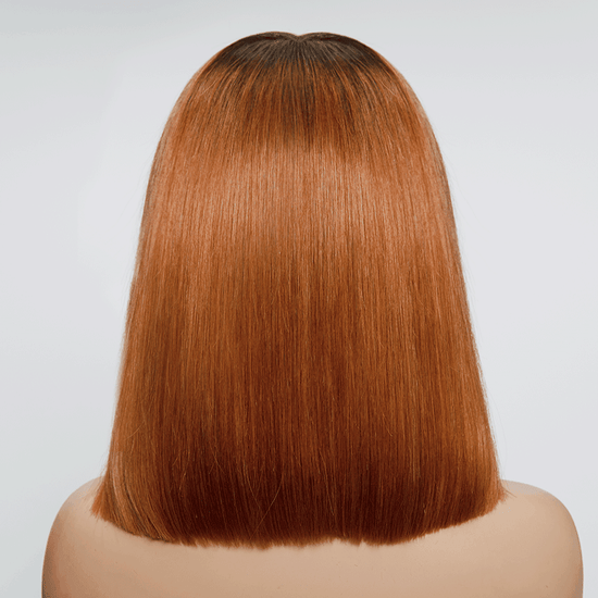 9x6 Glueless Gingembre Ombre Coupe Émoussée Lisse Bob Perruque Sans Colle - SHINE HAIR