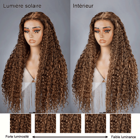 9x6 Glueless Perruque Sans Colle Couleur Mélangé #4/27 Bouclé Cheveux Humains - SHINE HAIR