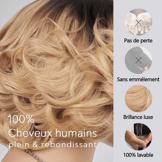 13x4 Glueless Couleur Blonde Ombre Couche Bob Perruque Sans Colle Ondulé