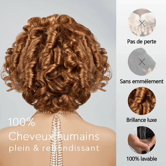 Une Perruque Deux Styles Classique Nœuds Pré-blanchis Œuf Bouclé 4×4 Dentelle Bob Perruque 250% Densité