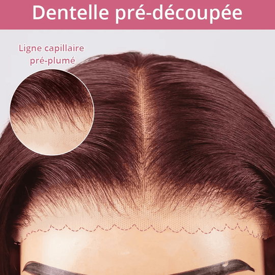 13x4 Glueless Couleur Or Rose Couche Bob Perruque Sans Colle Ondulé