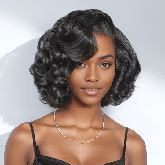 13x4 Glueless Classique Couche Bob Perruque Sans Colle Loose Wave 250% Densité