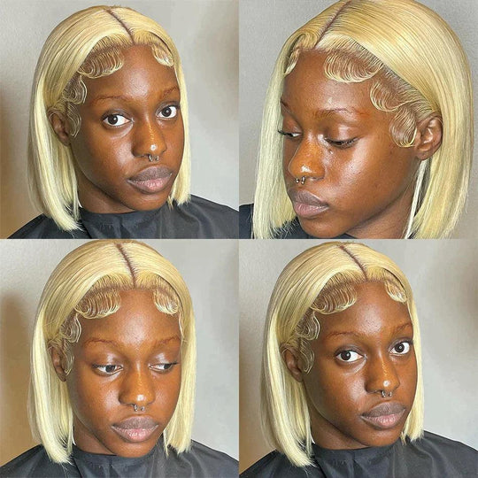 Bob Perruque blonde 13x4 lace frontal cheveux humains 200% densité - SHINE HAIR