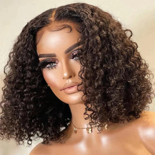 Deep wave Bob Perruque Lace Frontale Perruque cheveux réel 200% Densité - SHINE HAIR