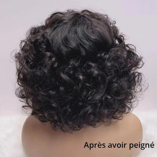 Glueless 3 Couleur Stylisé Boucles Rebondies 99j/Highligh Marron Bob Perruque Sans Colle - SHINE HAIR