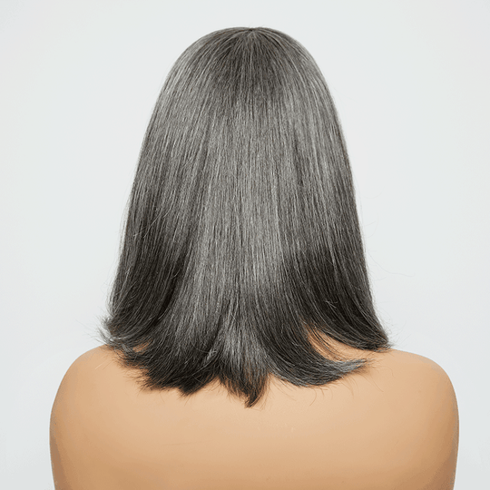 Glueless Couleur Couche Sel & Poivre Bob Perruque Sans Colle Lisse - SHINE HAIR