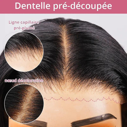 Populaire 7x5 13x4 Glueless Nœuds Pré-blanchis Kinky Curly Perruque Sans Colle 250%Densité - SHINE HAIR