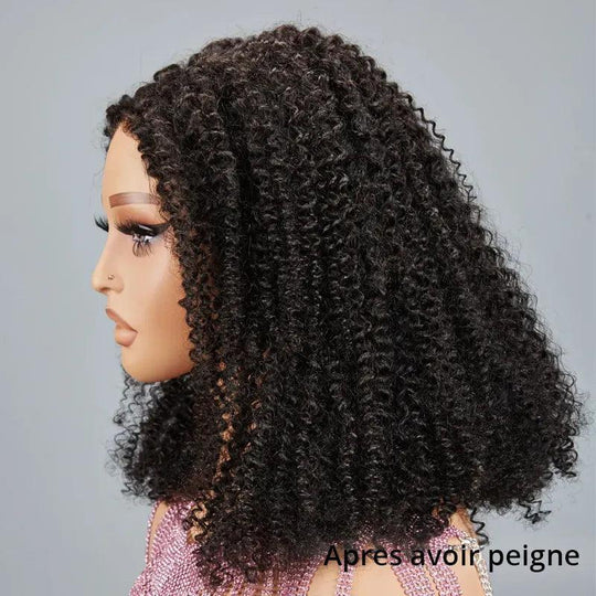 Populaire 7x5 13x4 Glueless Nœuds Pré-blanchis Kinky Curly Perruque Sans Colle 250%Densité - SHINE HAIR