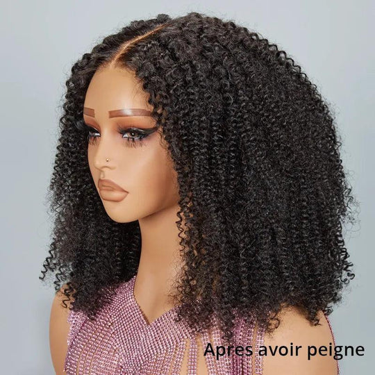 Populaire 7x5 13x4 Glueless Nœuds Pré-blanchis Kinky Curly Perruque Sans Colle 250%Densité - SHINE HAIR