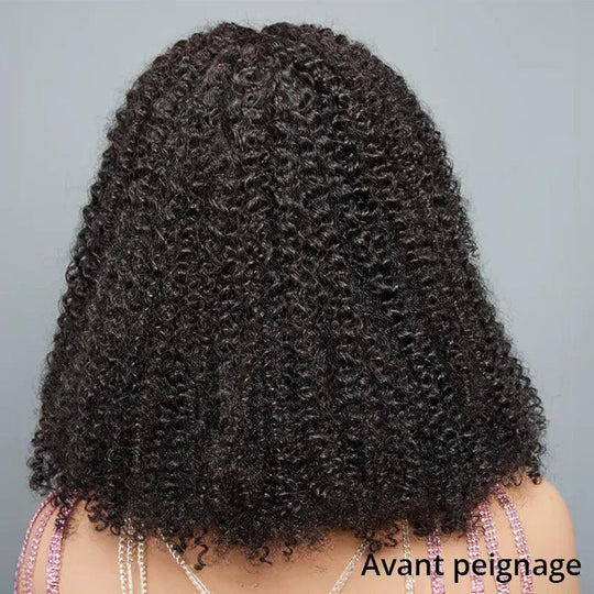 Populaire 7x5 13x4 Glueless Nœuds Pré-blanchis Kinky Curly Perruque Sans Colle 250%Densité - SHINE HAIR