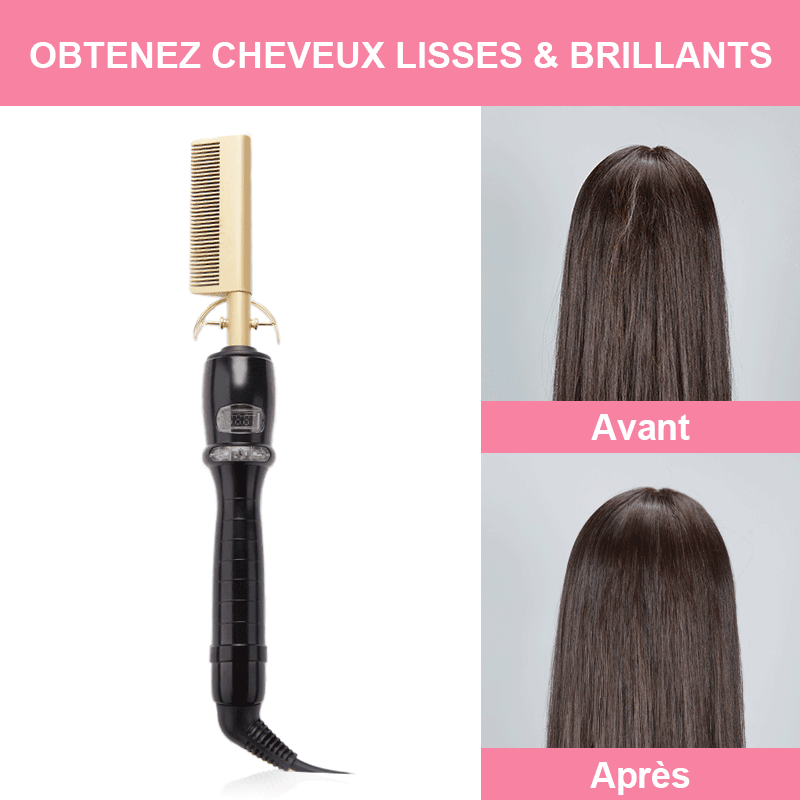 SHINE Température Réglable Peigne Lisseur Électrique Pour Cheveux 30s Chauffage Rapide - SHINE HAIR